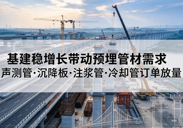 安阳基建稳增长带动预埋监测管材需求，声测管、沉降板、注浆管订单持续放量